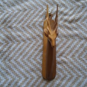 African hand carved wood gazelle antelope wall art from Kenya